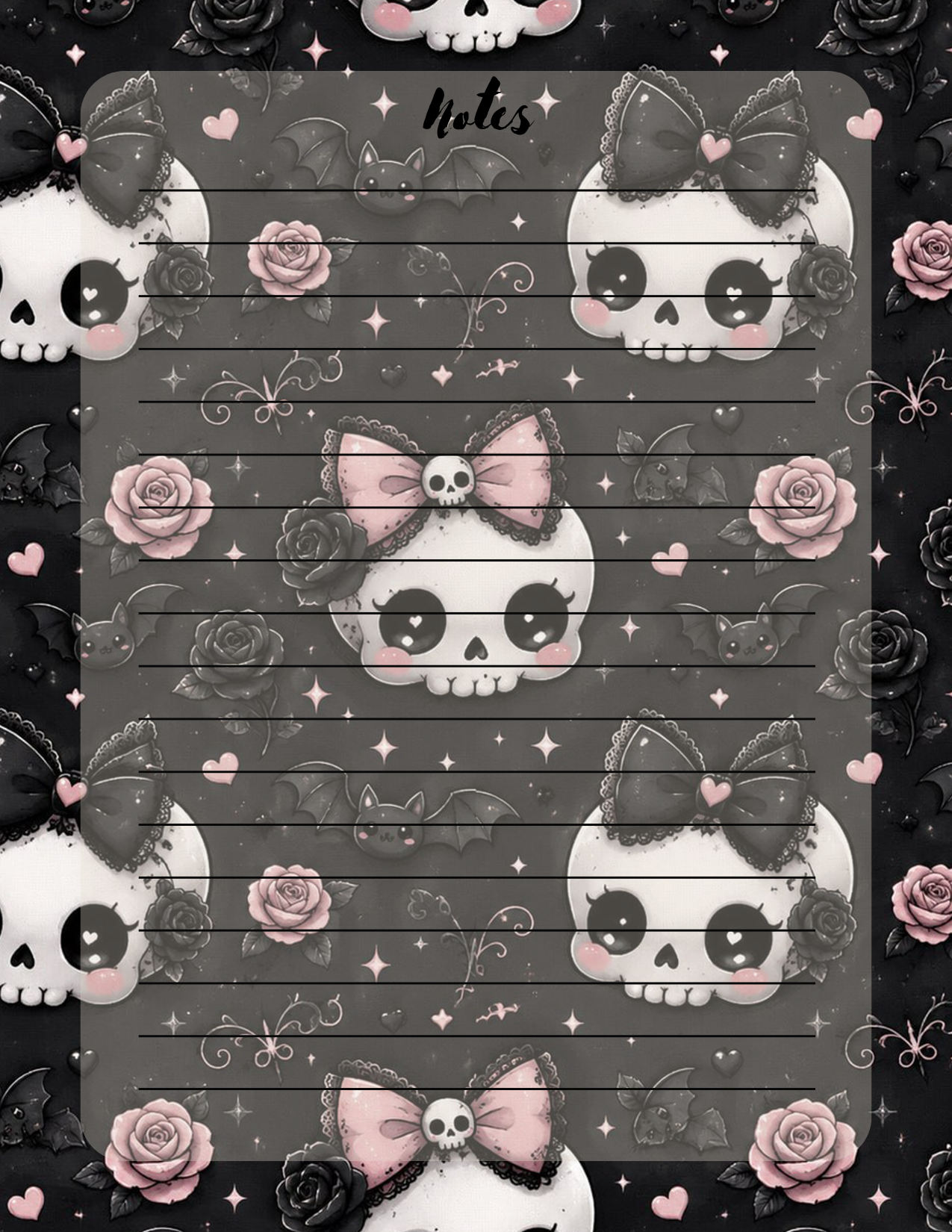 Skull bows and roses