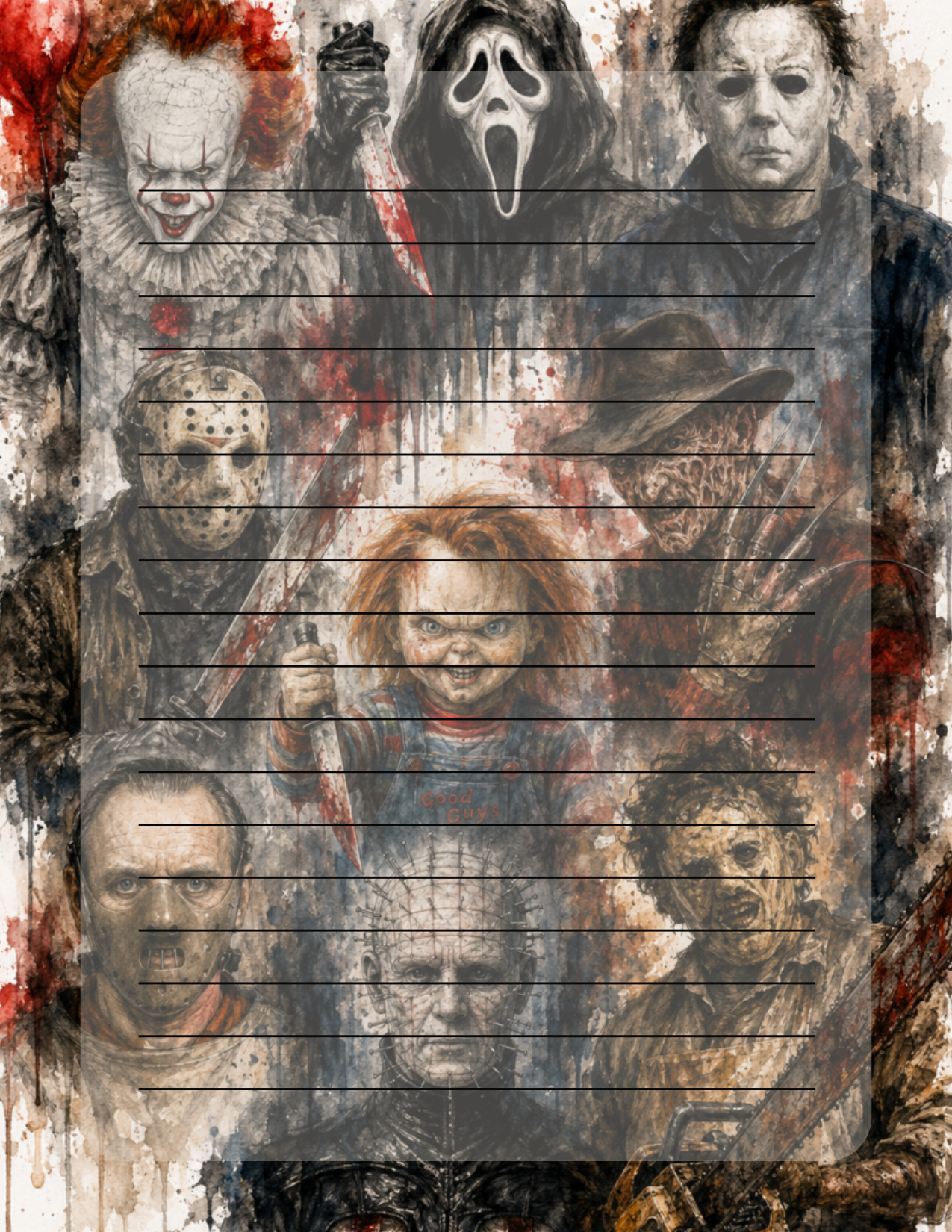 All the horror notepad