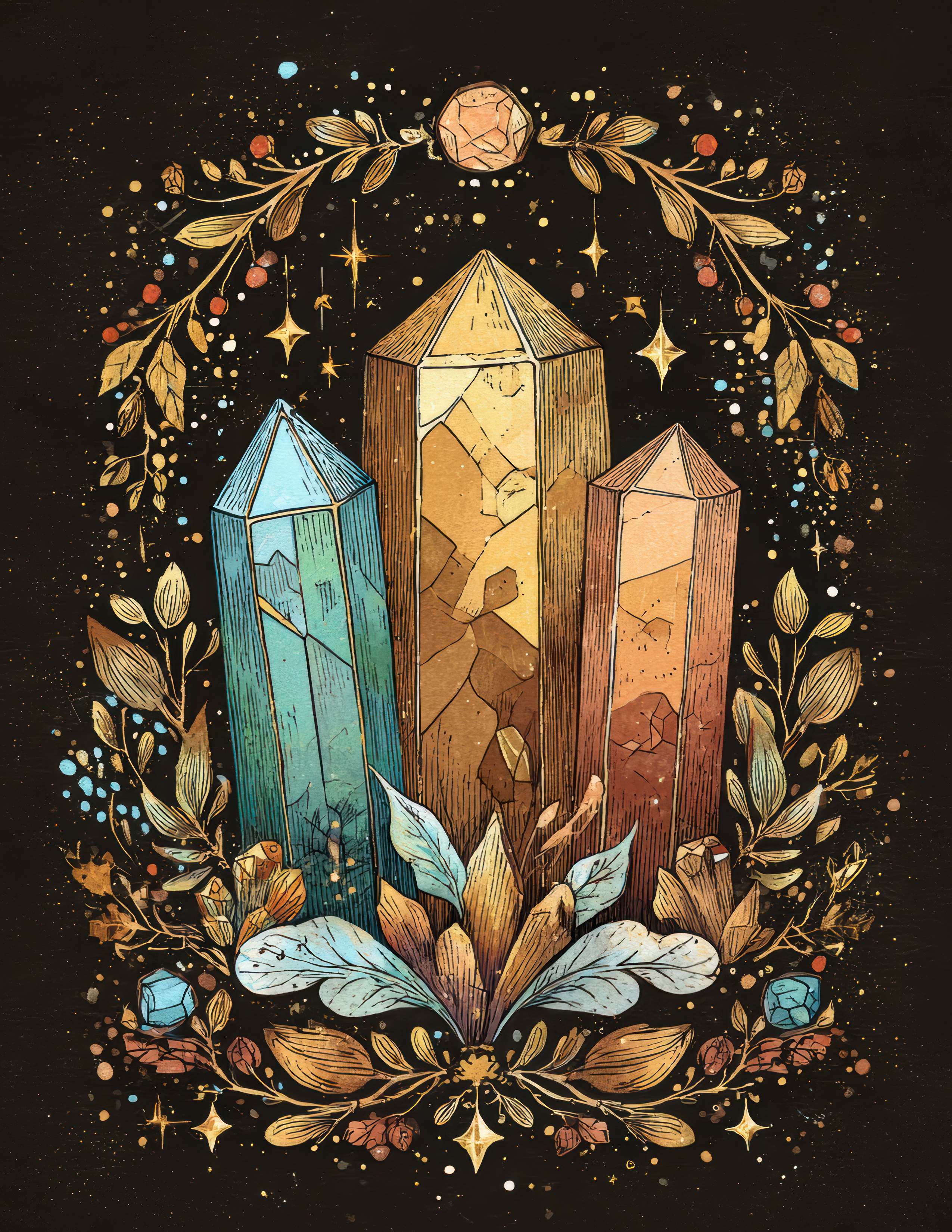 Magic Celestial Junk Journal papers