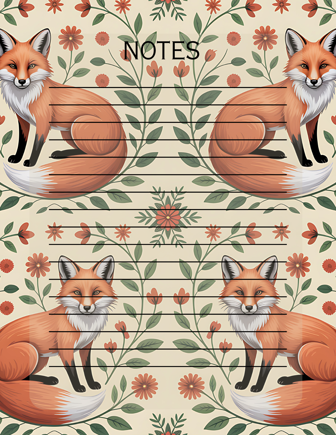 Highland Cow and Foxes