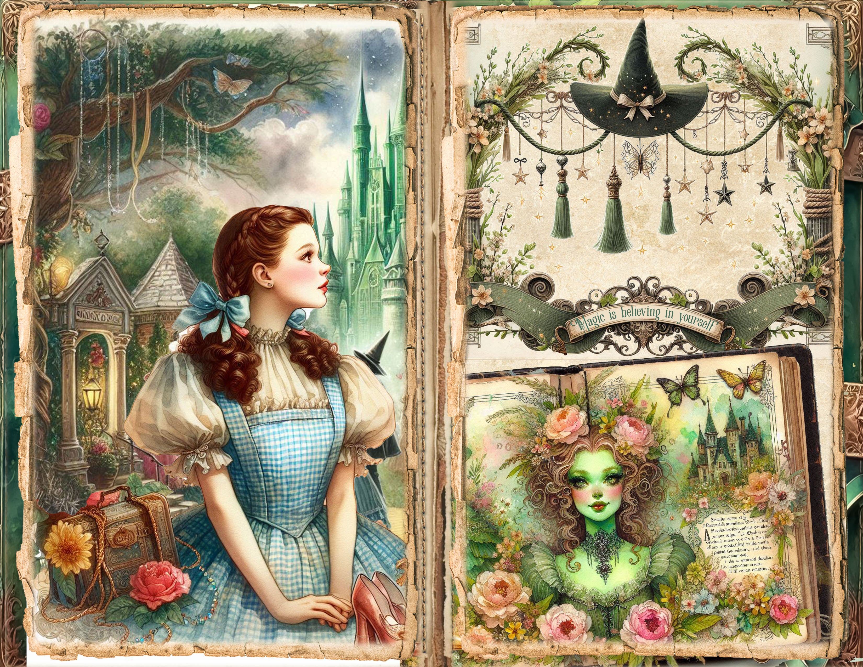 Wizard of Oz junk journal papers pack
