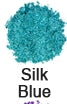 Teal color swatch with the text 'Silk Blue'