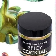 Spicy cocktail powder container with decorative elements