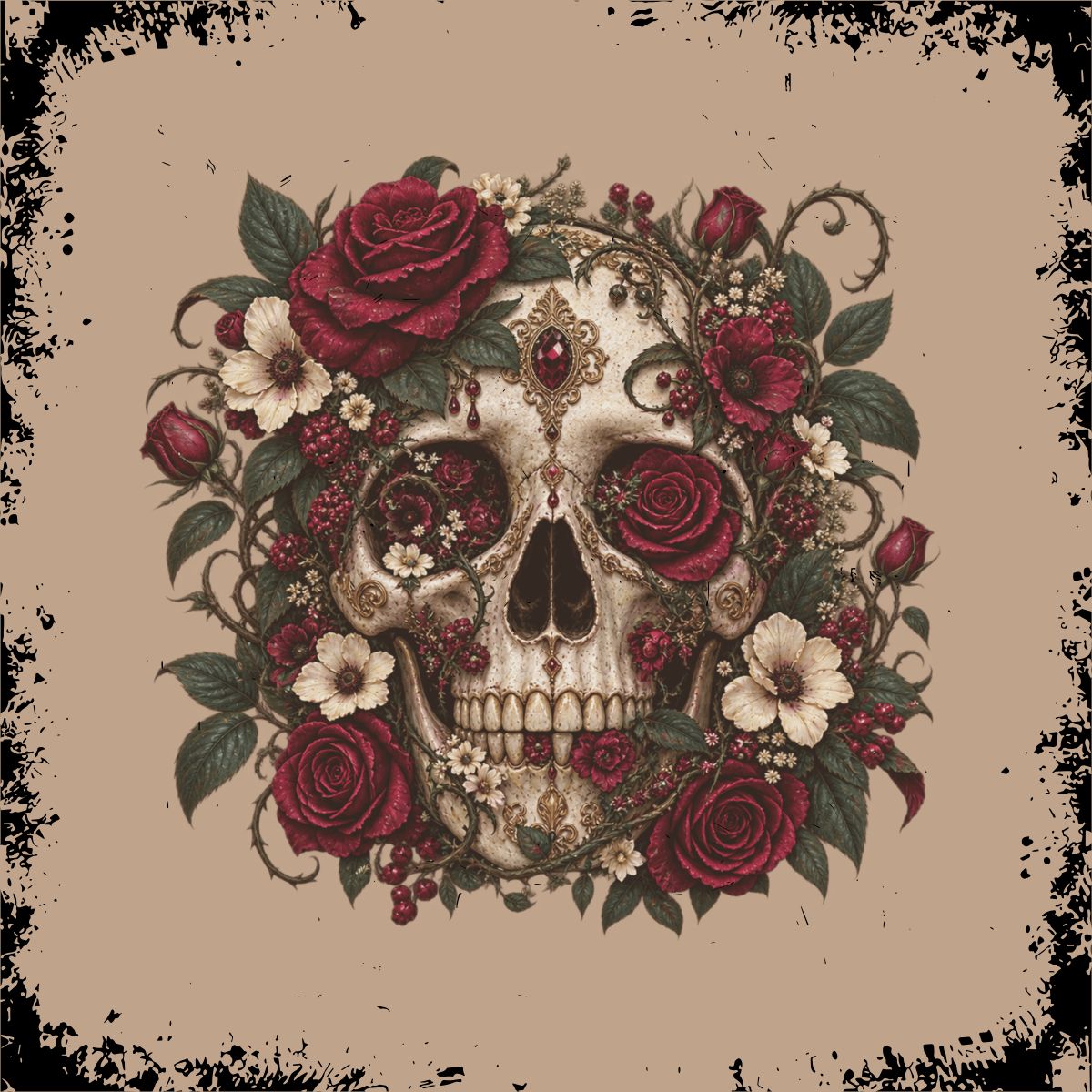 Flowers skull