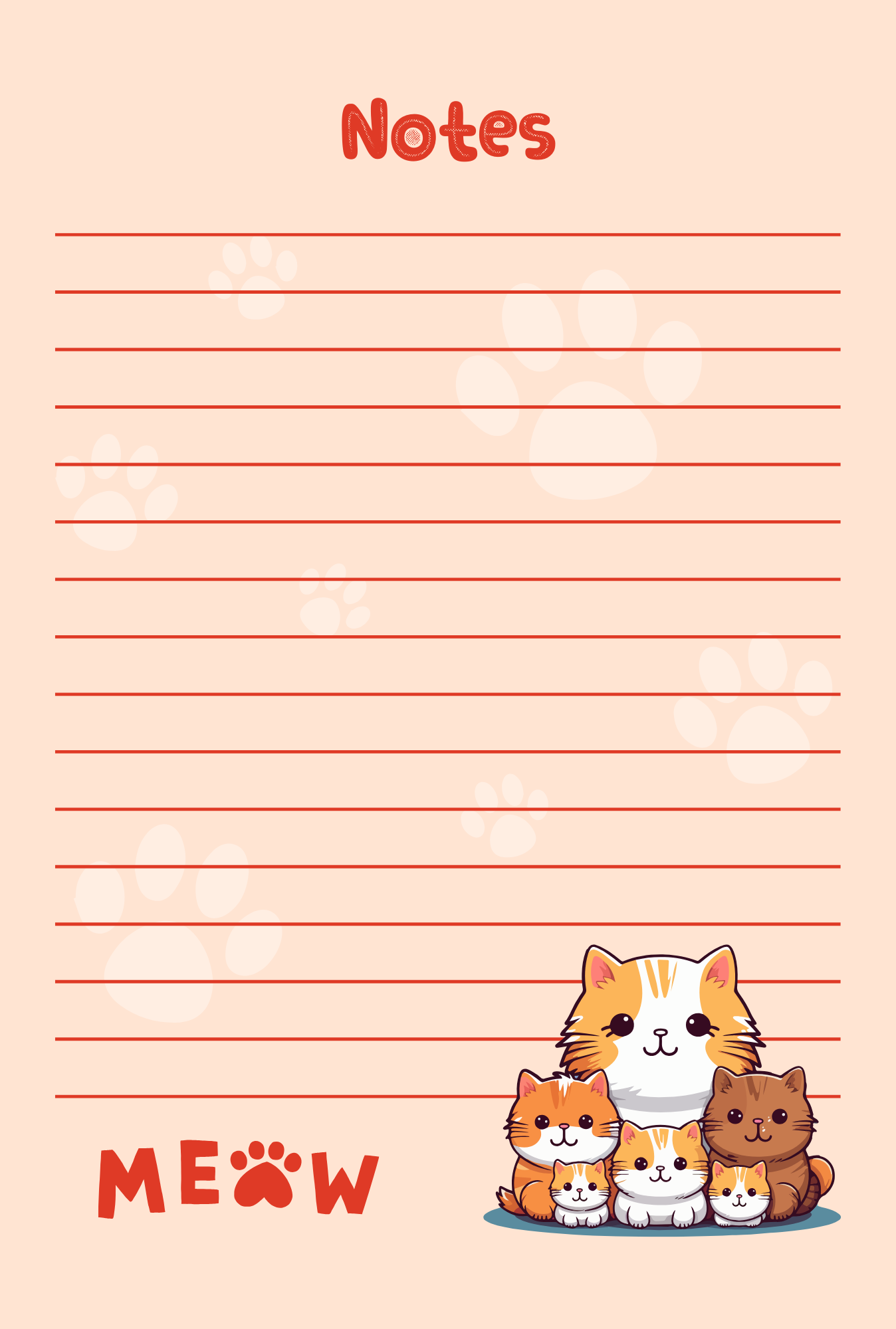 Cute Cat's Meow Notepad