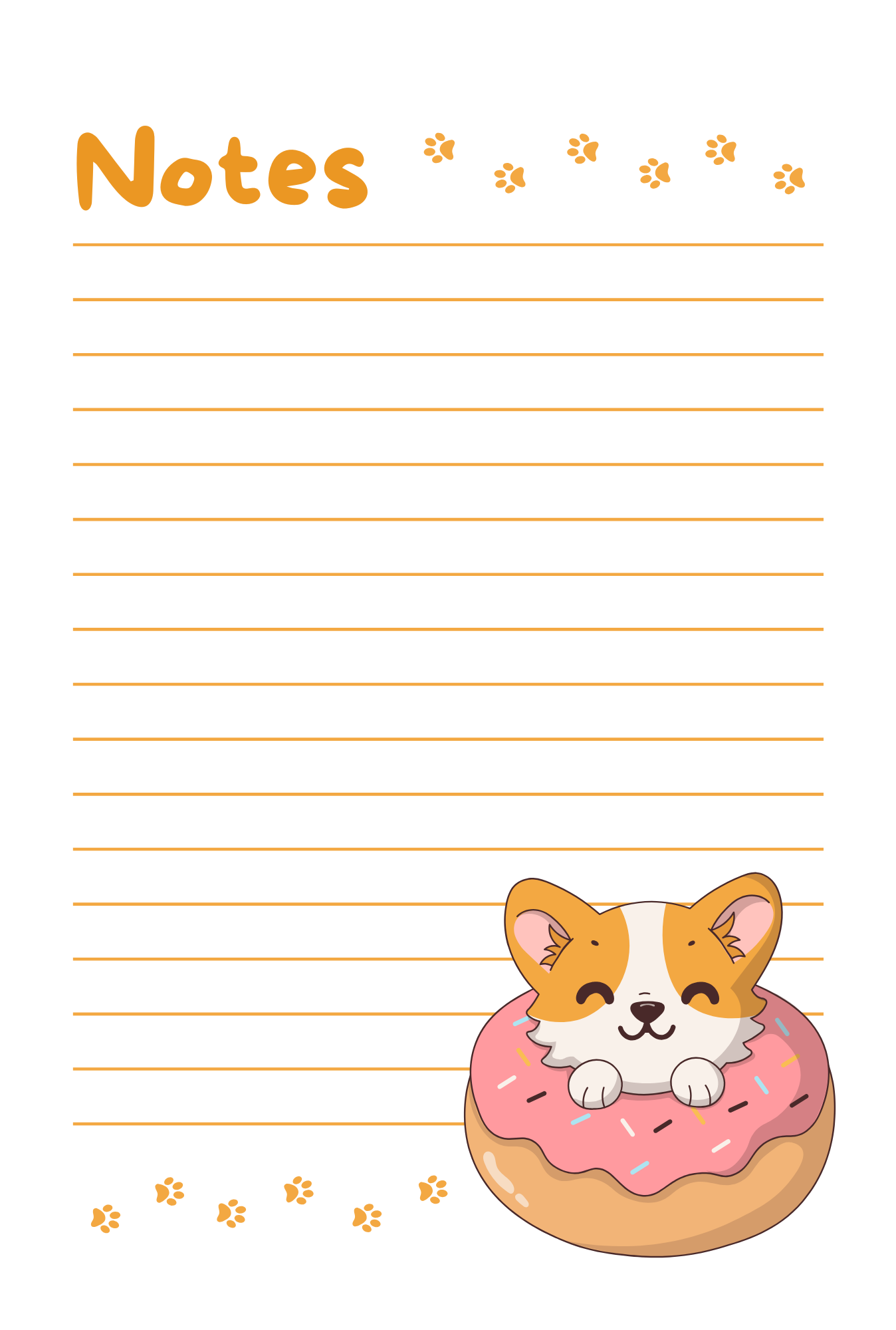 Cute Dog in a donut notepad