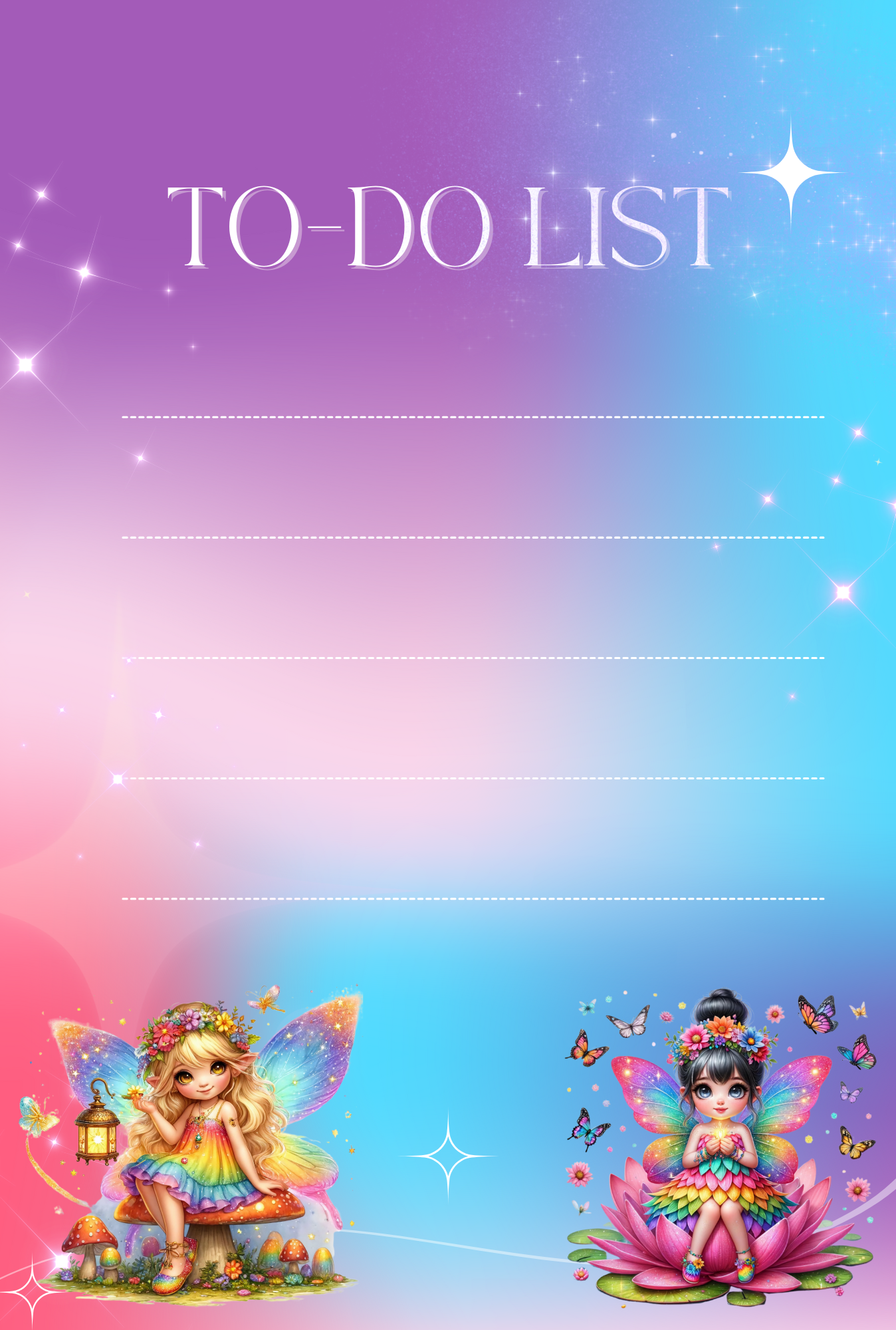 Cute Colorful Fairy Notepad