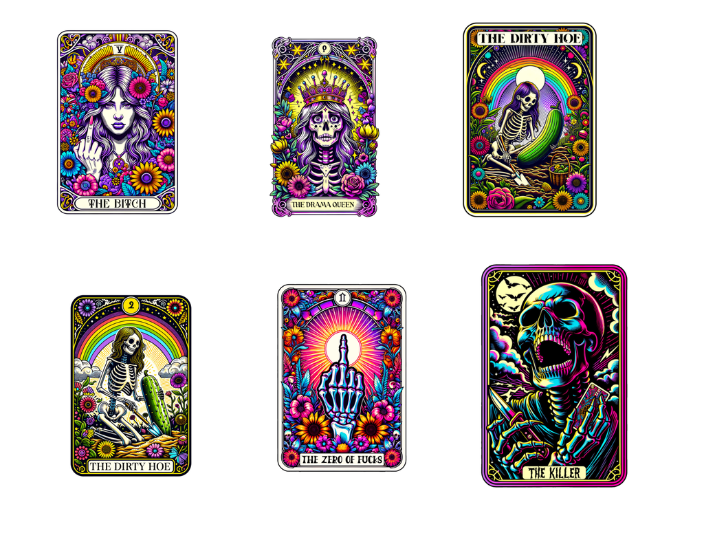 Funny Tarot Card Stickers Pack