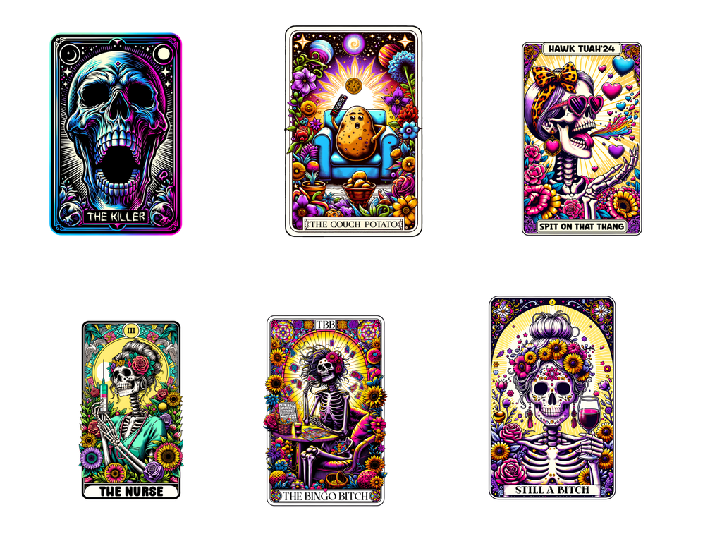 Funny Tarot Card Stickers Pack