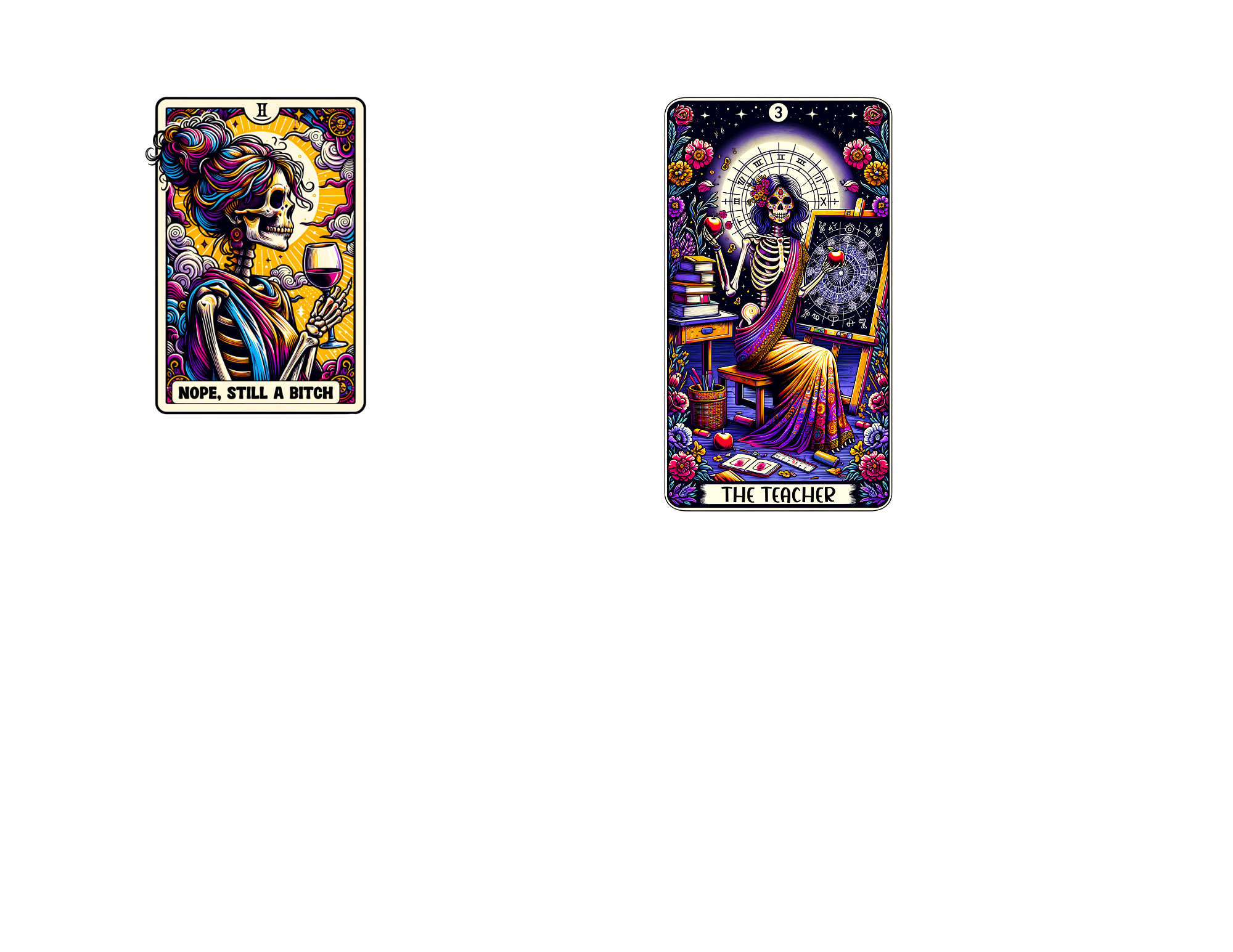 Funny Tarot Card Stickers Pack