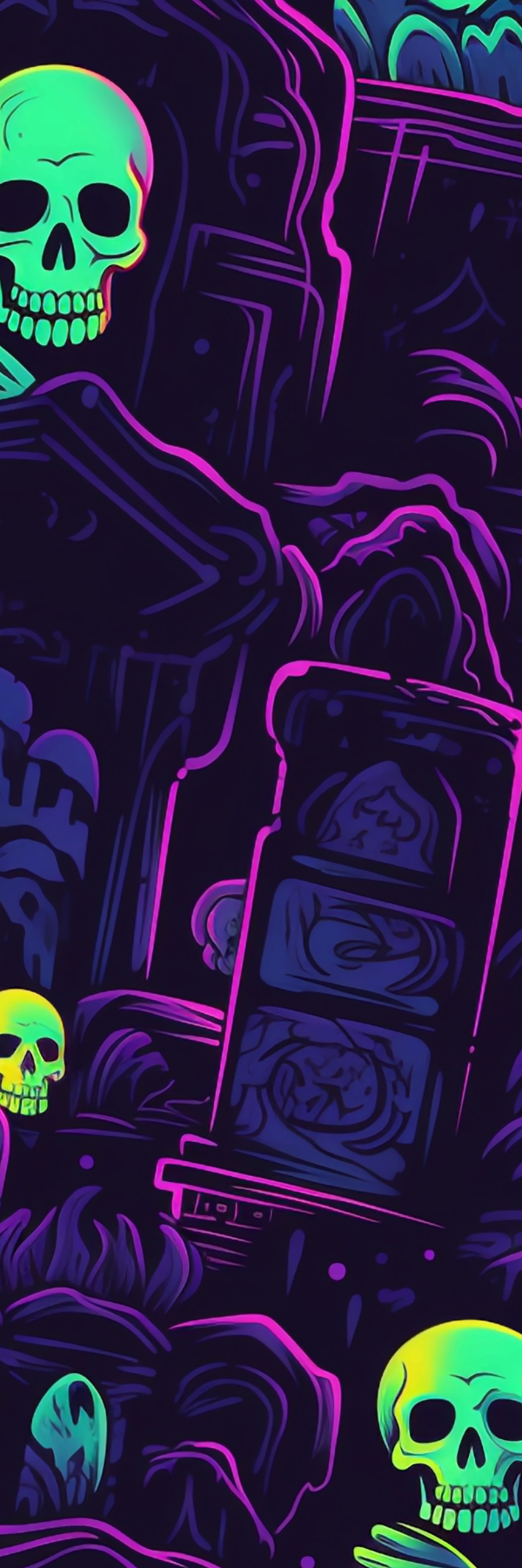 neon skulls