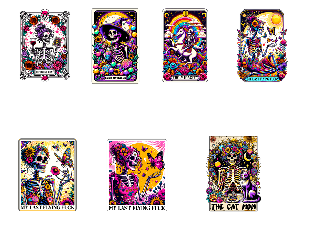 Funny Tarot Card Stickers Pack