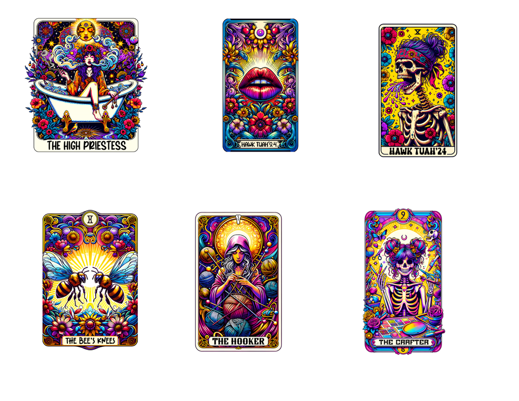 Funny Tarot Card Stickers Pack