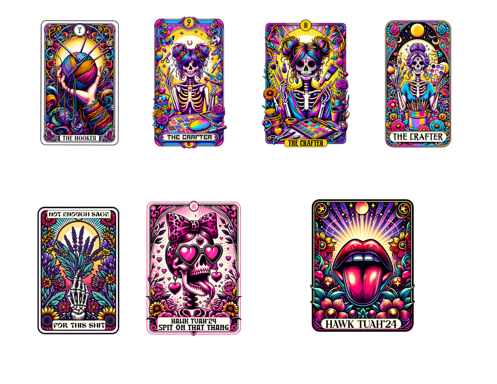 Funny Tarot Card Stickers Pack