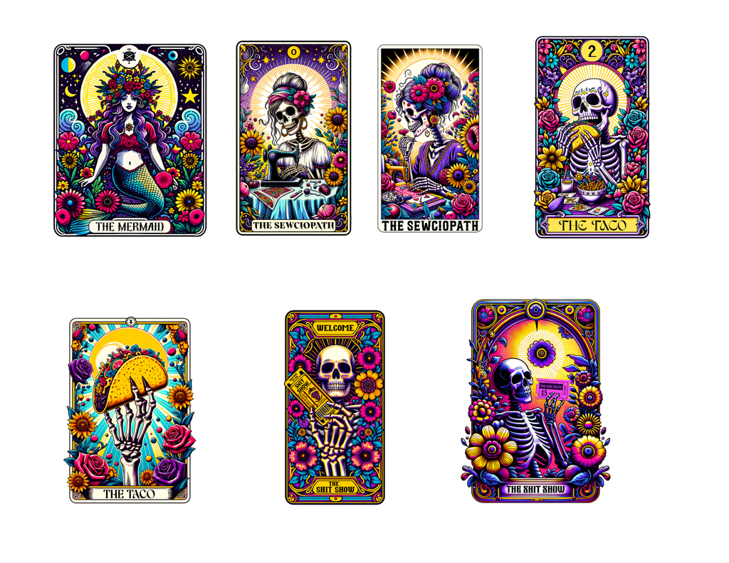 Funny Tarot Card Stickers Pack