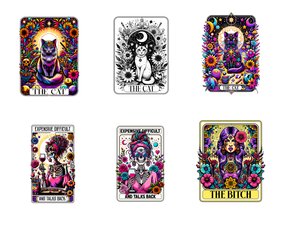 Funny Tarot Card Stickers Pack