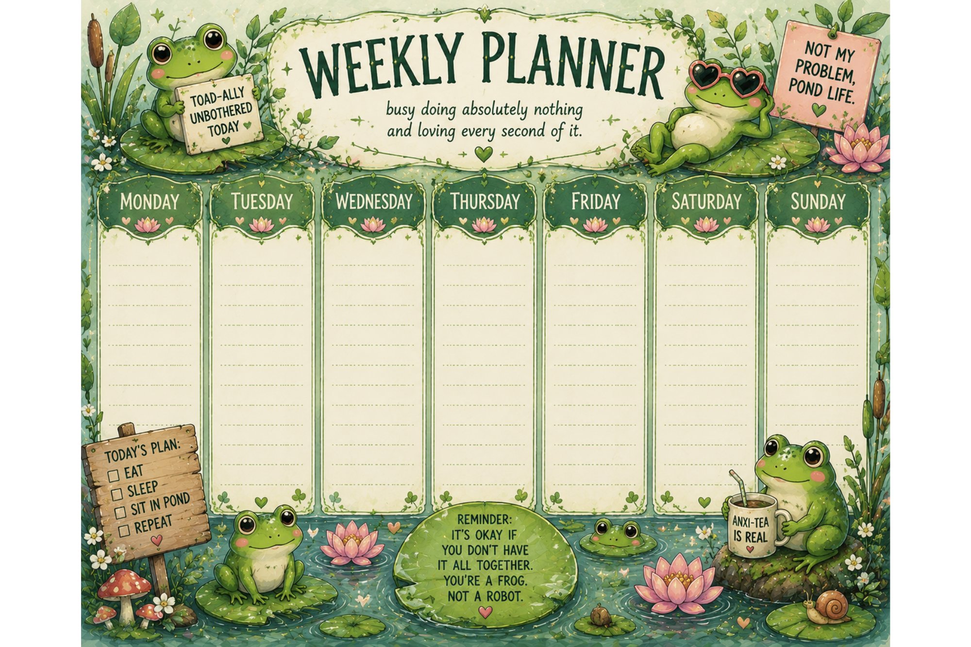 A bit froggy Weekly Planner