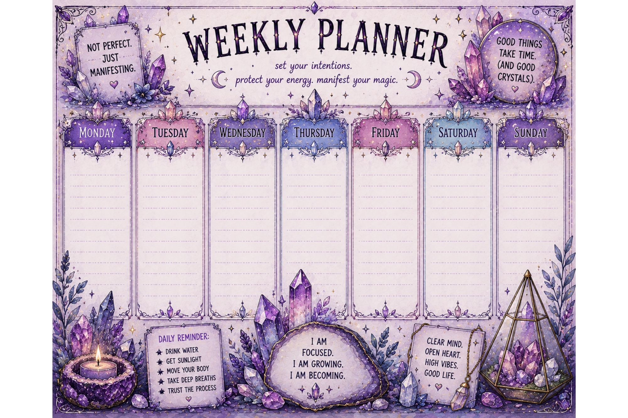 Love for Crystals Weekly Planner