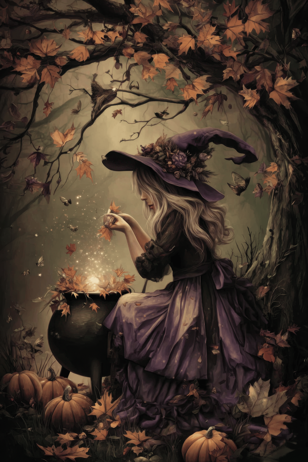 Vintage Halloween Witchy Cardstock Prints