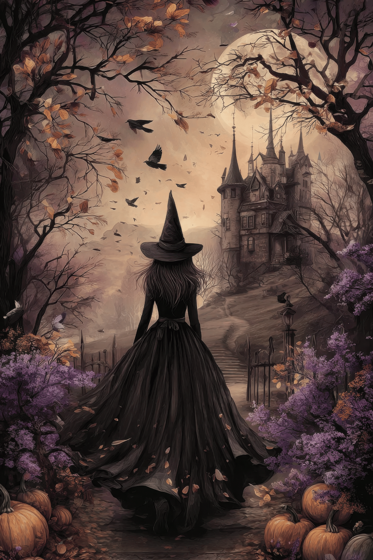 Vintage Halloween Witchy Cardstock Prints