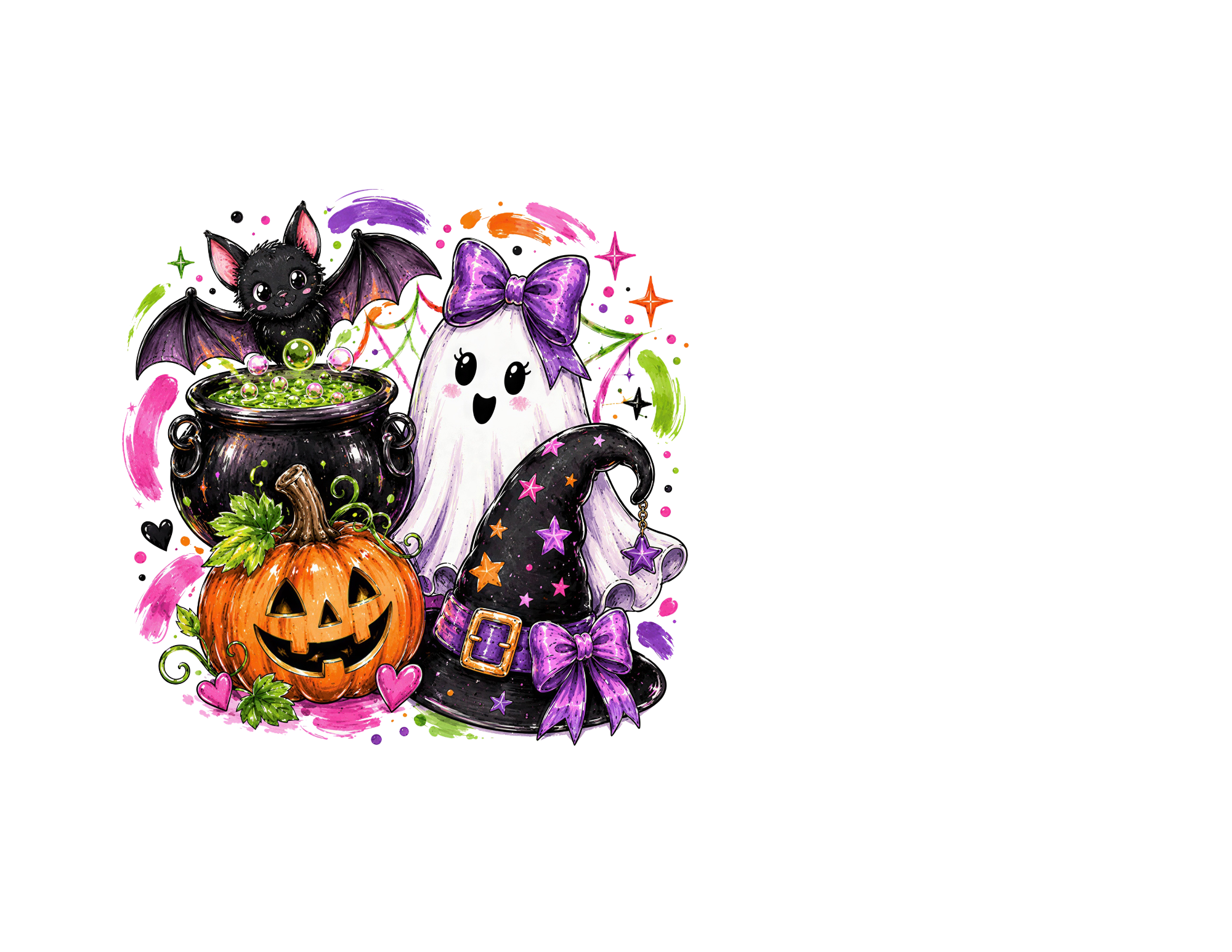 Ghost bat halloween sticker