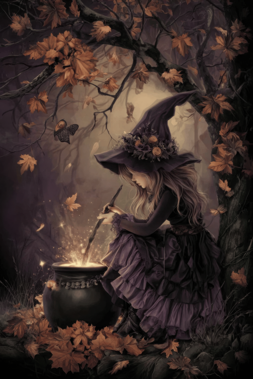 Vintage Halloween Witchy Cardstock Prints