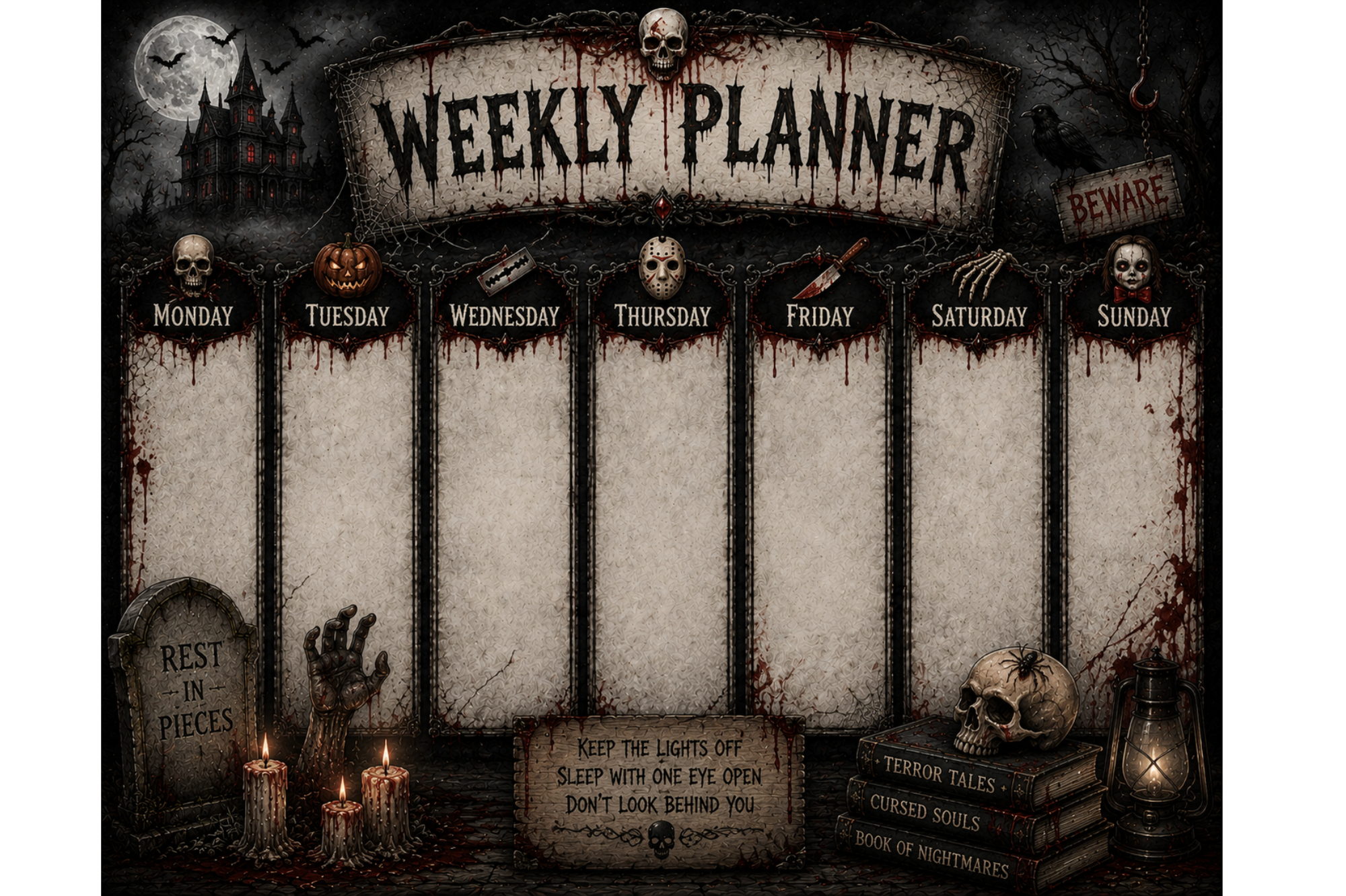 Horror Weekly Planner