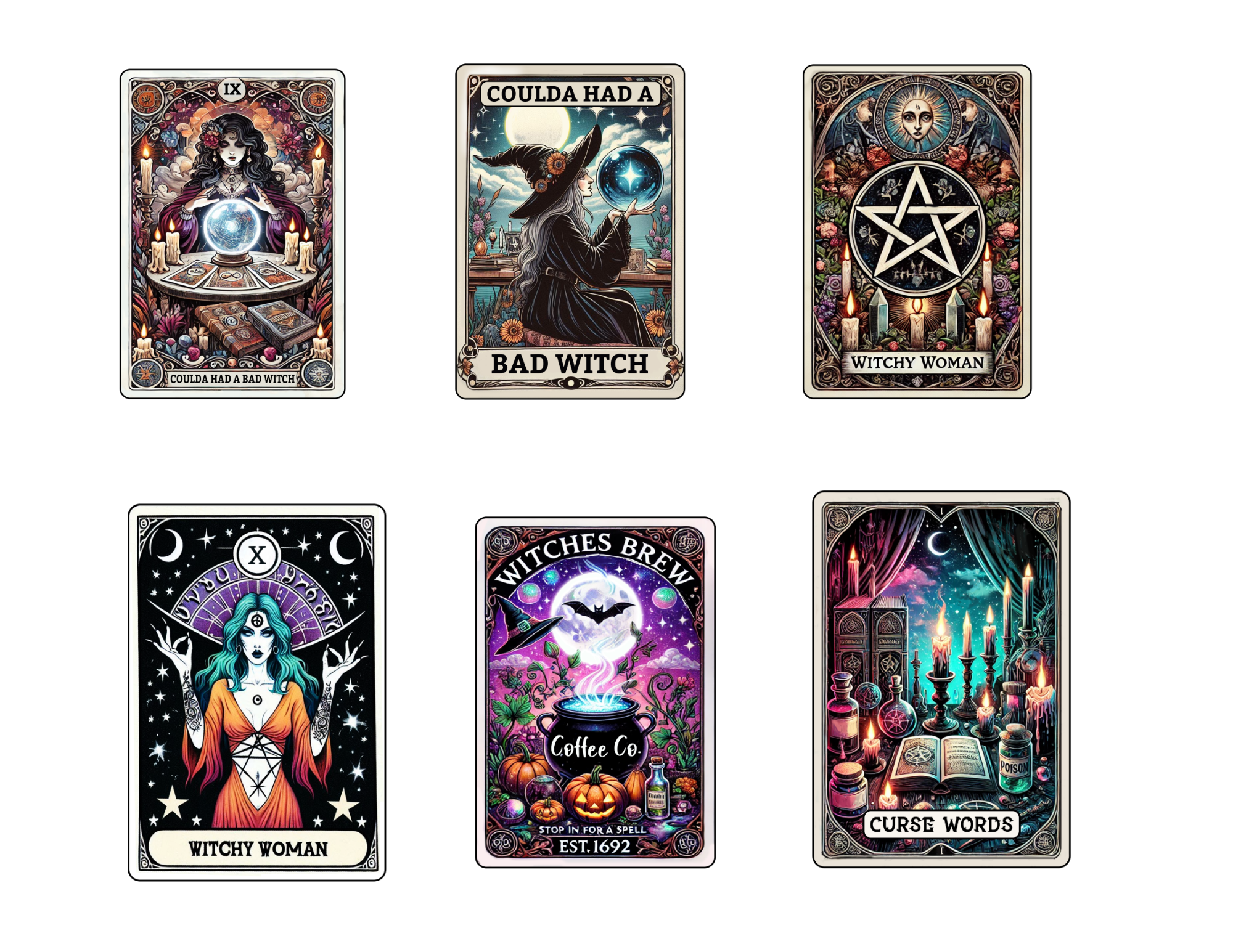 Witchy Tarot Stickers Pack