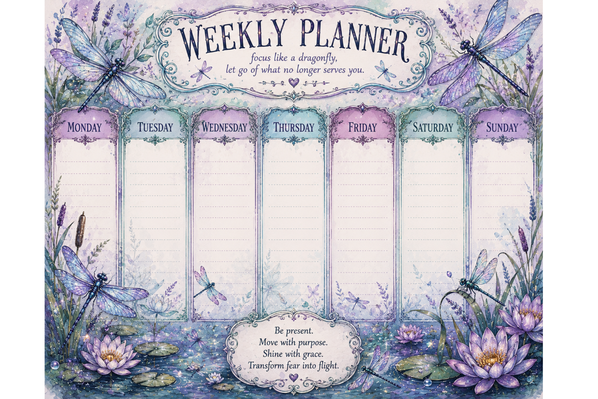 Dragonflies Weekly Planner