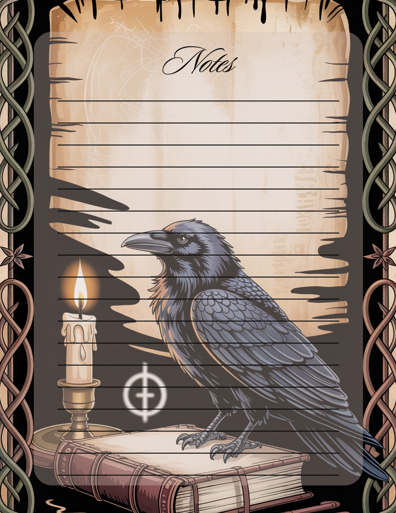 Raven in candlelight