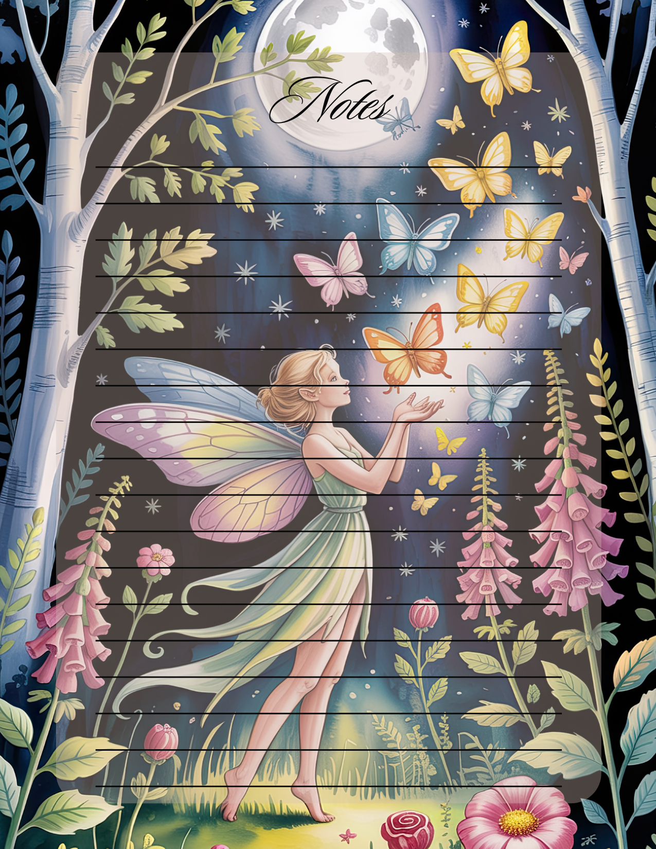 Forest fairy in the moonlight