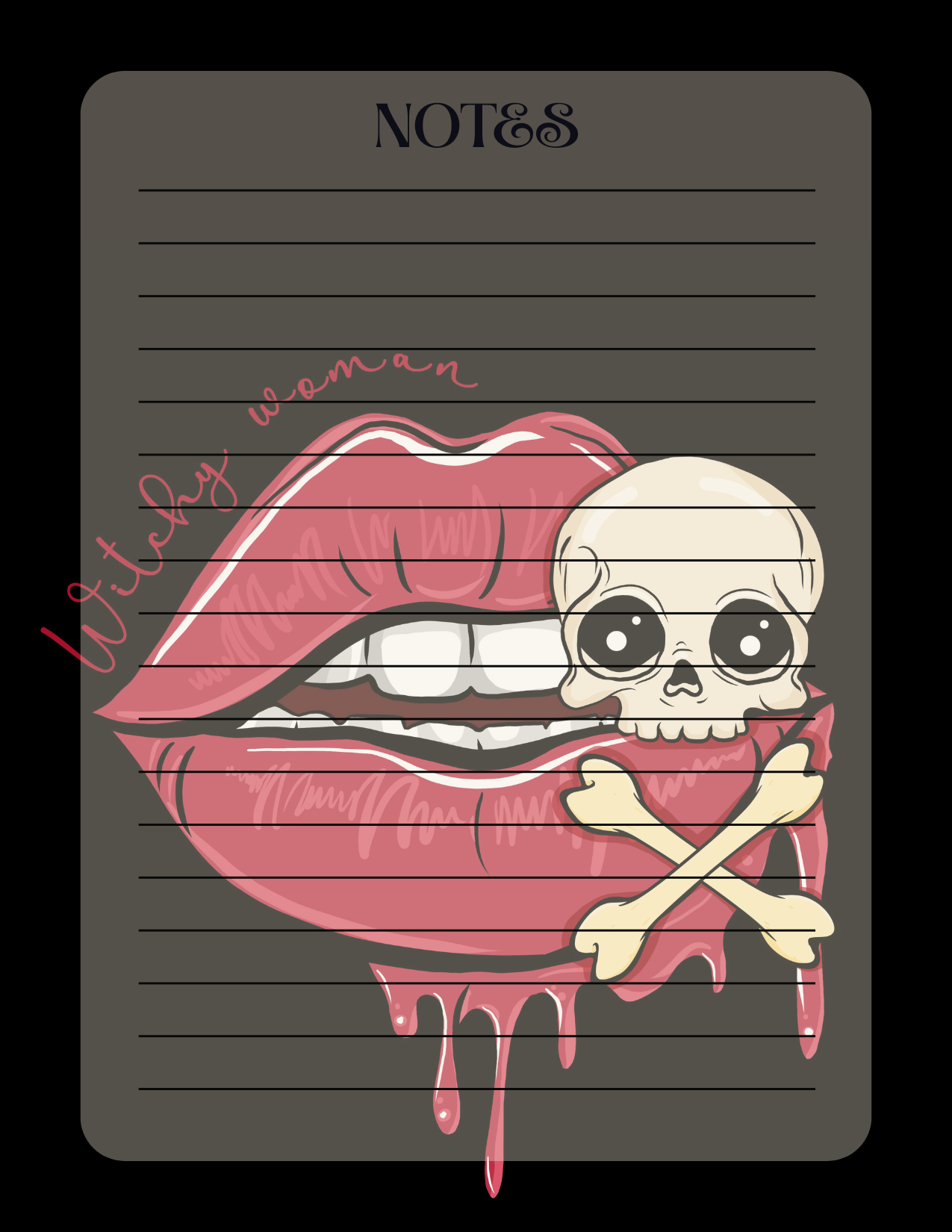Witchy Woman skull and lips