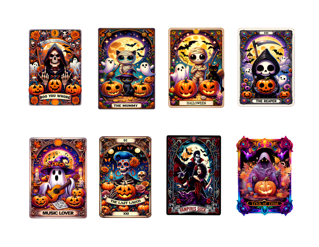 Colorful Halloween Tarot Stickers