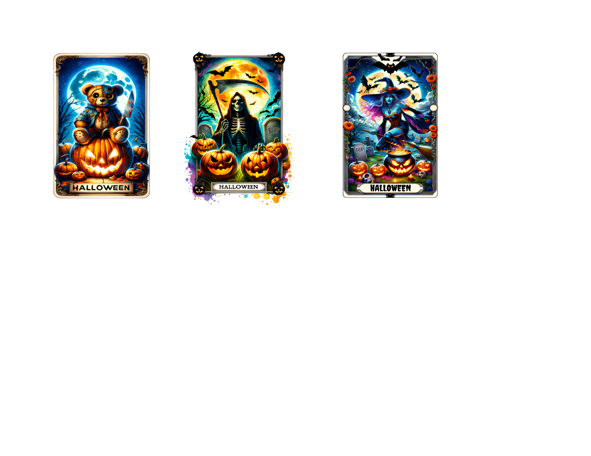 Colorful Halloween Tarot Stickers