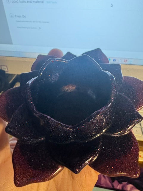 Resin Handmade Lotus Flower Tea Light Candle Holder