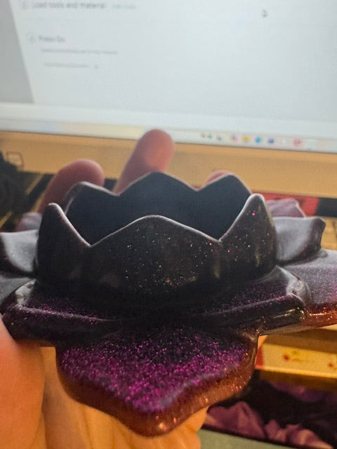 Resin Handmade Lotus Flower Tea Light Candle Holder