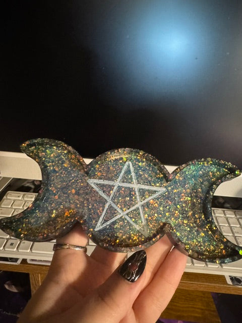 Resin Handmade Triple moon tray