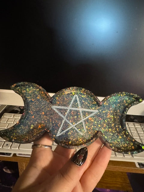 Resin Handmade Triple moon tray