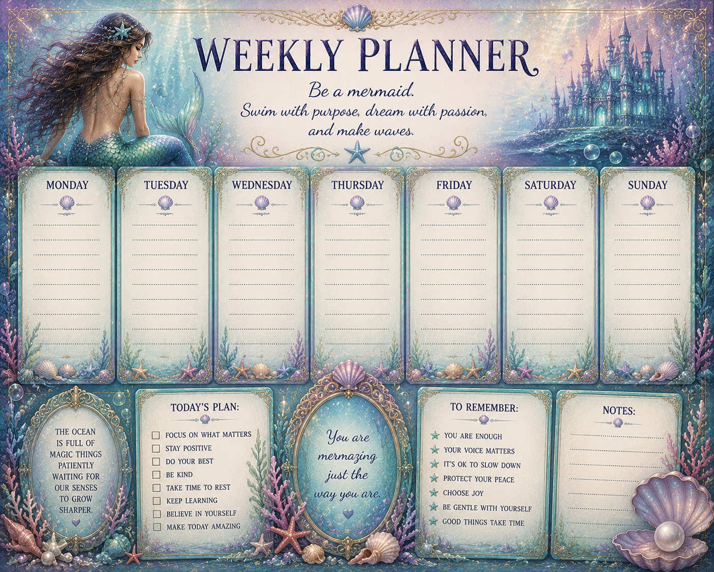 Mermaid Weekly Planner