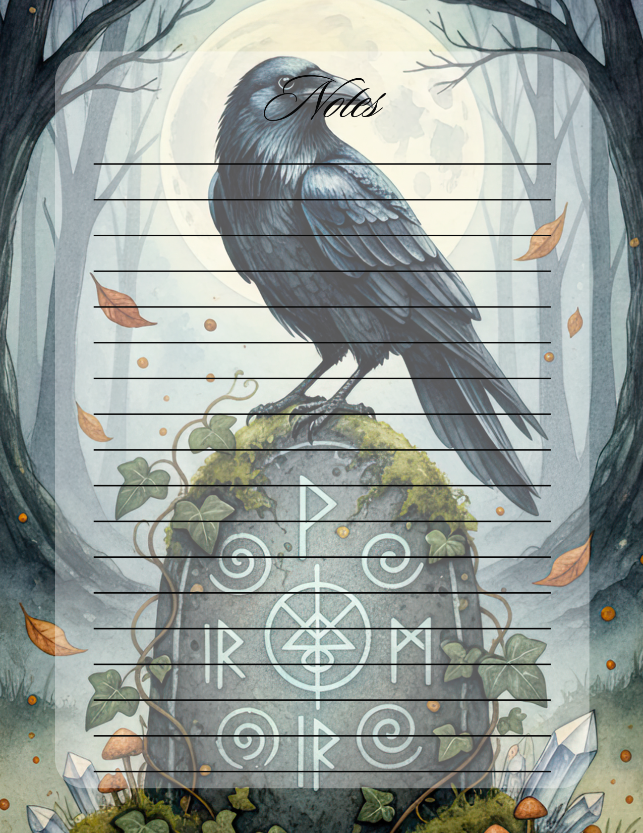 Raven on tombstone