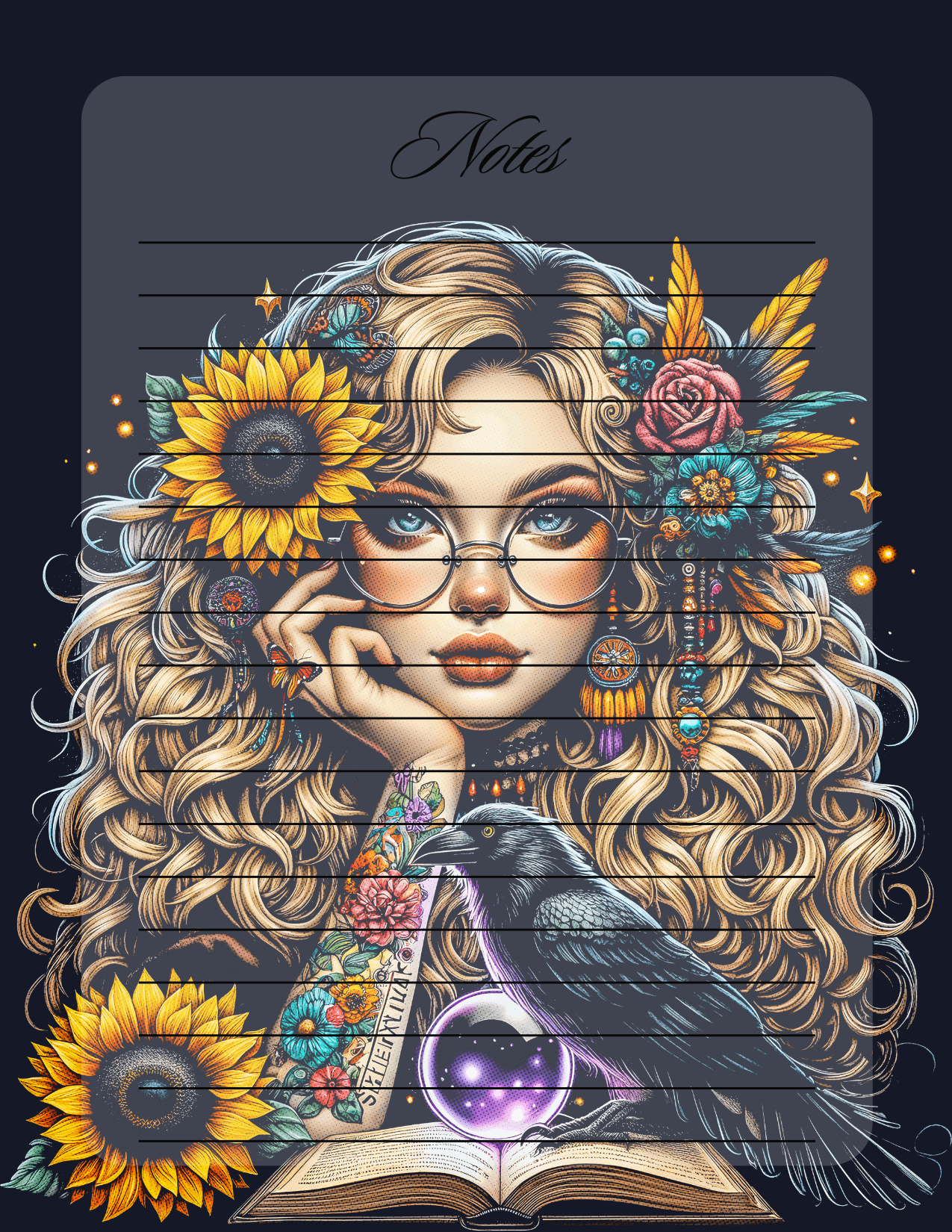 Tattooed girl sunflower