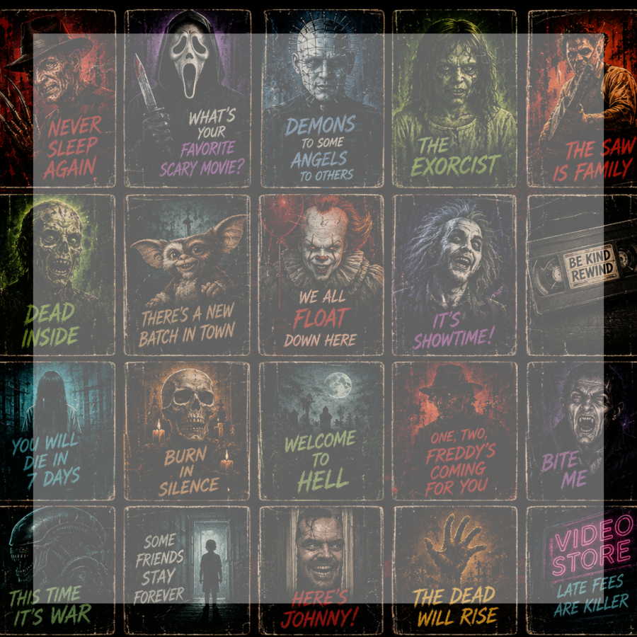 All the horror sticky notes