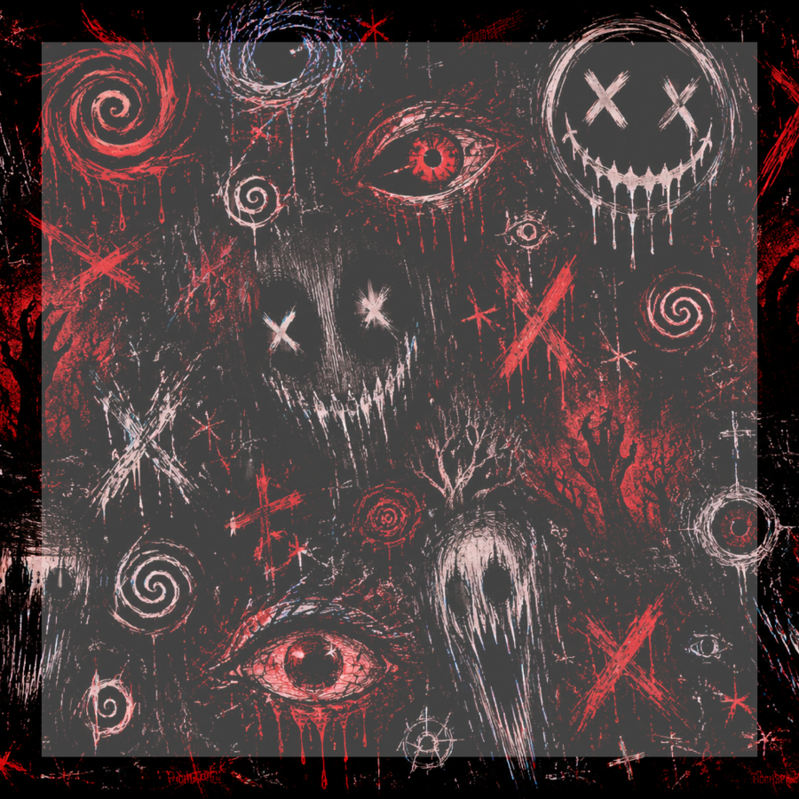Horror faces sticky notes