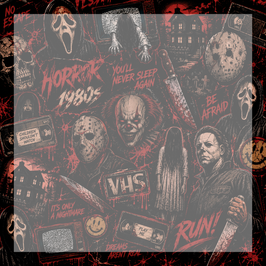 horror 1980's sticky notes